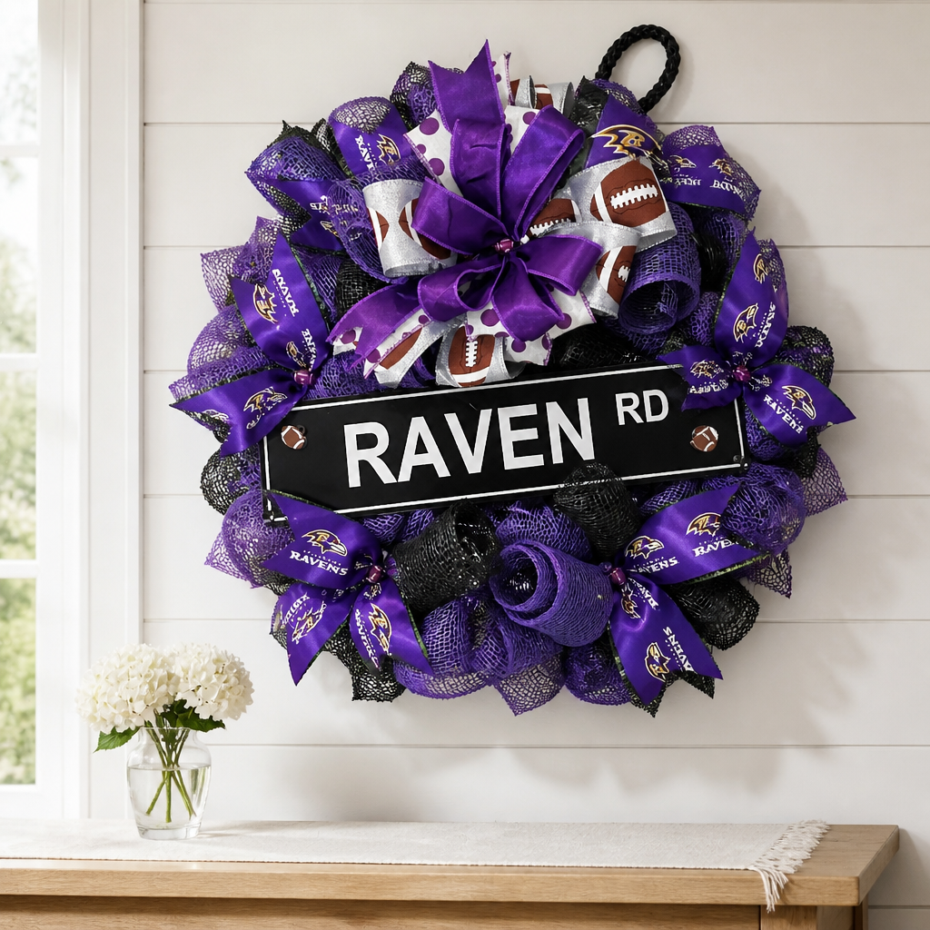 Raven Football Wreath