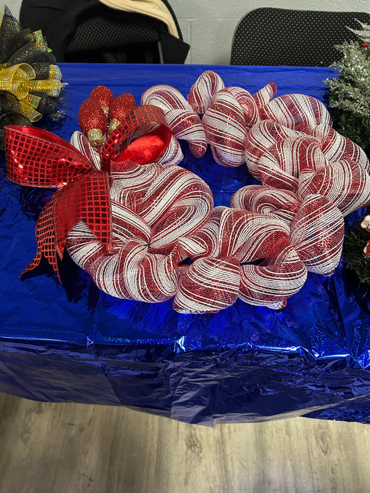 Candy Cane Wreath
