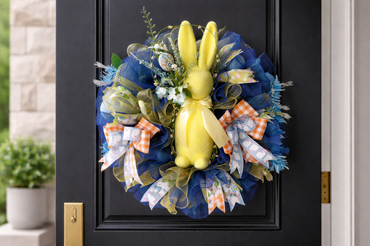 Yellow Easter Bunny Swag Wreath