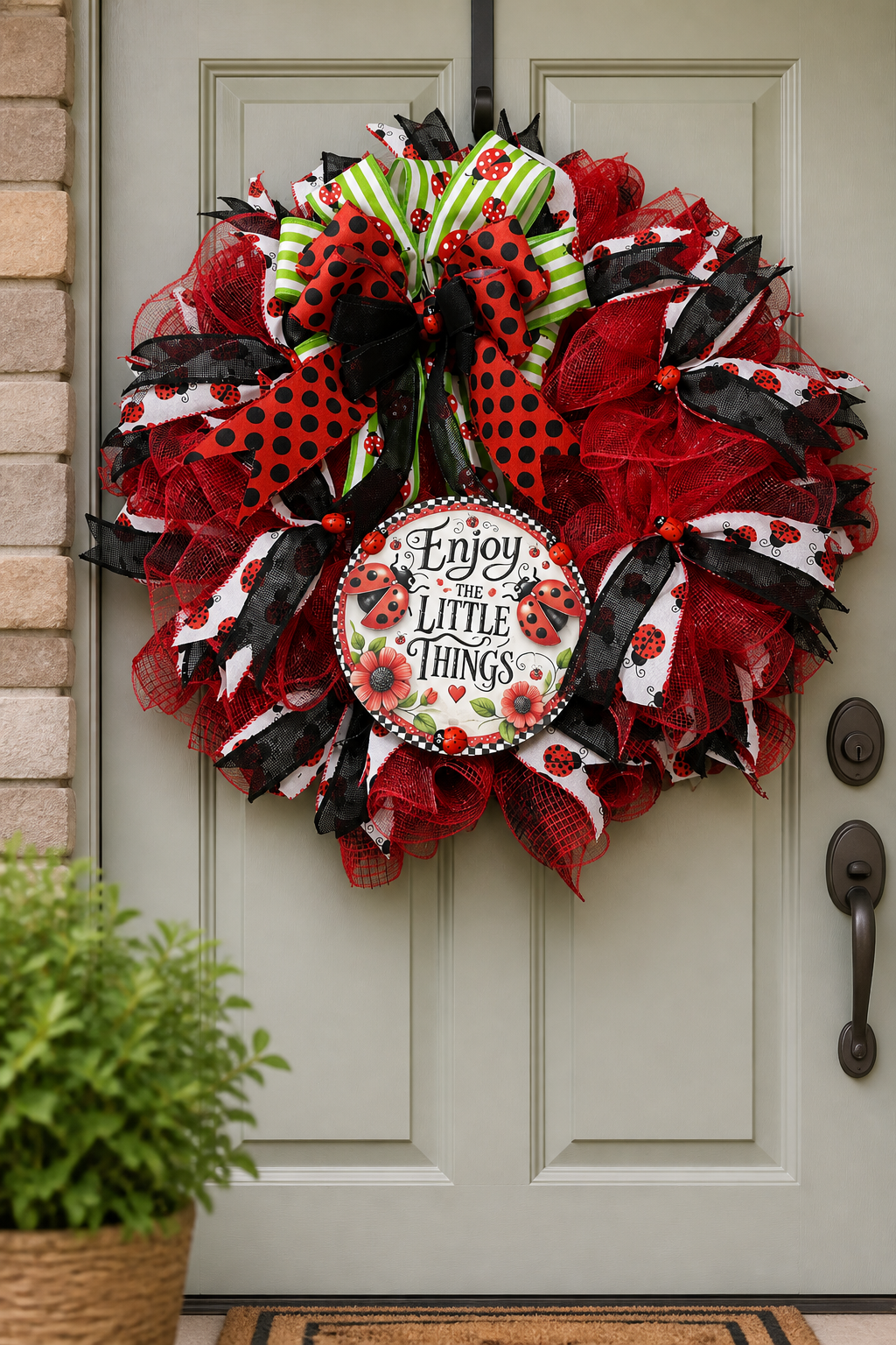 Red/Black Ladybug Wreath
