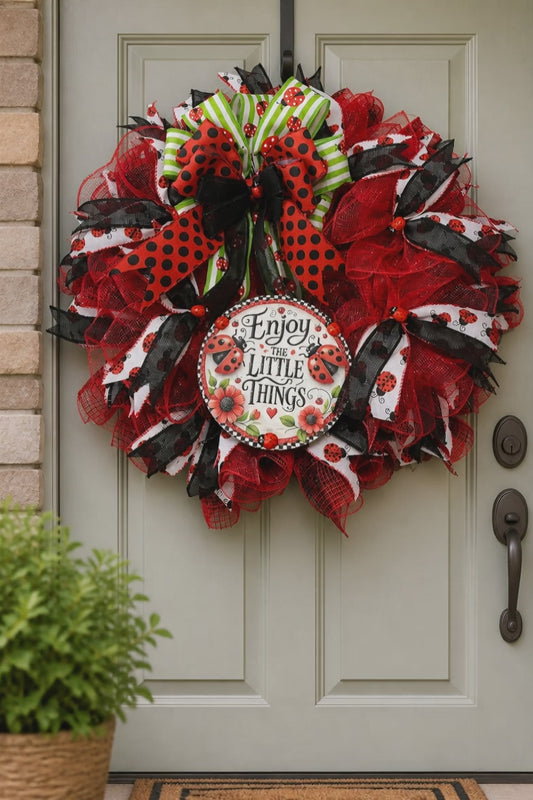 Red/Black Ladybug Wreath